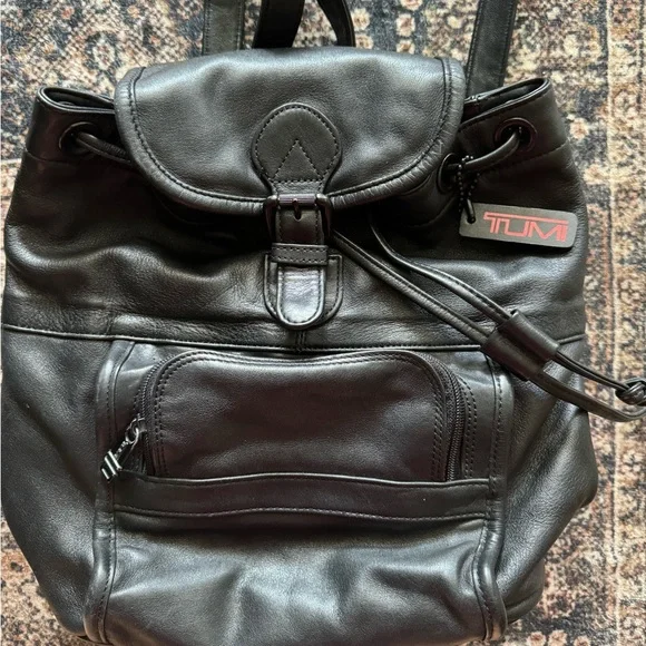 Tumi | Bags | Tumi Black Genuine Leather Mini Backpack  display picture 1